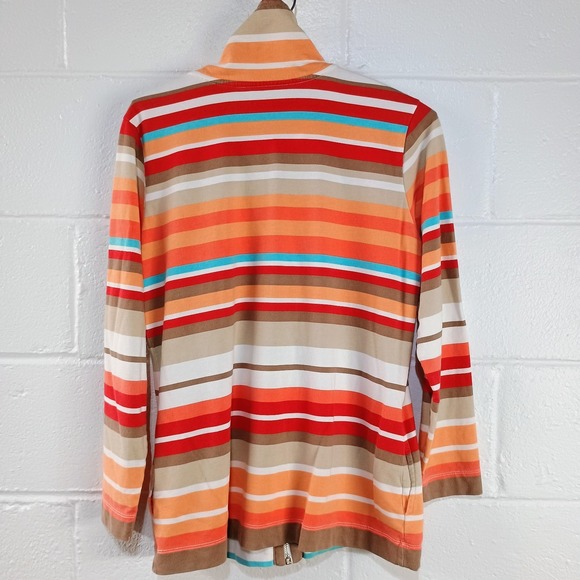 Tommy Bahama Horizontal Multi‎ Color Striped Full-Zip Sweatshirt Jacket SMALL - Picture 3 of 9